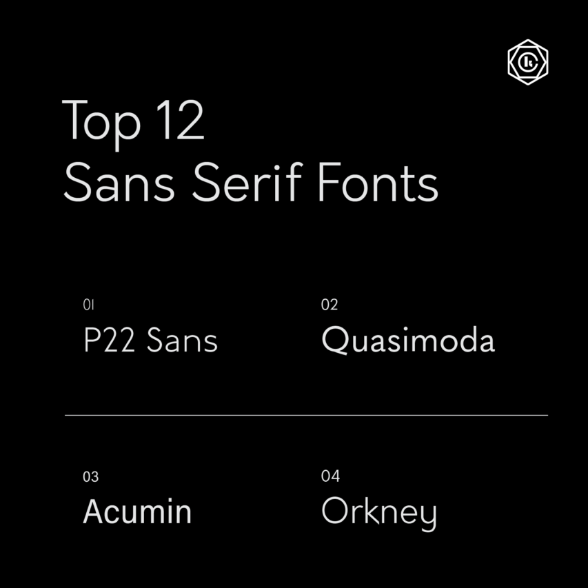 Top 12 Sans Serif Fonts