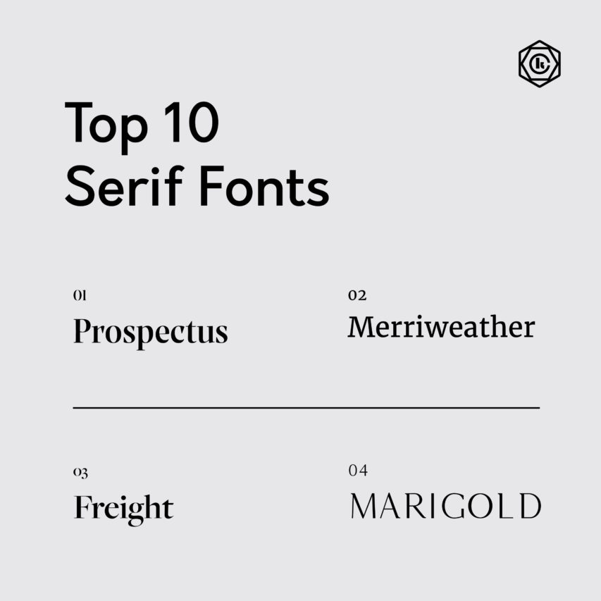 Top 10 Serif Fonts