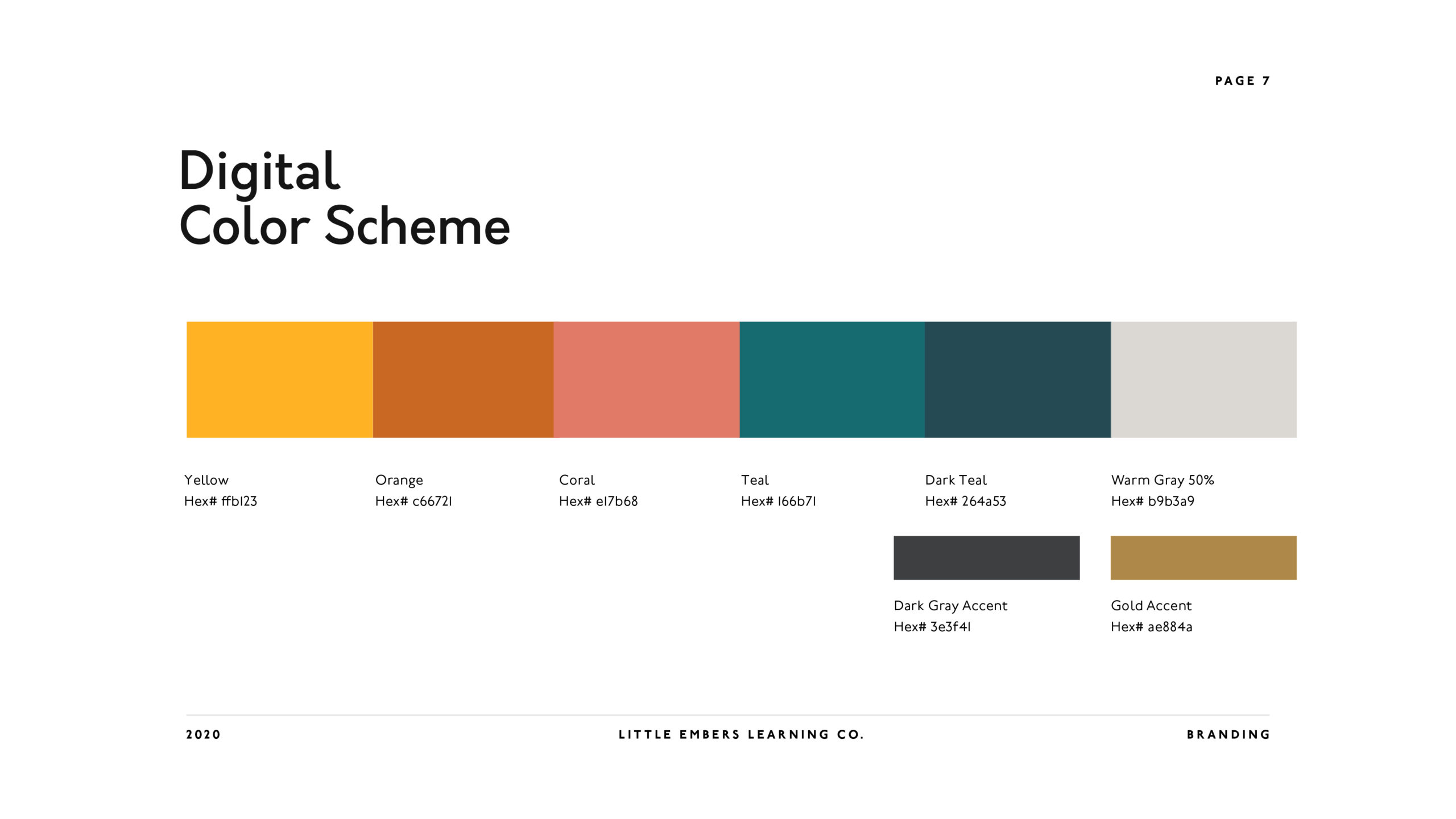 Dallas Texas Branding Freelance Graphic Designer Little Embers Project Color Scheme